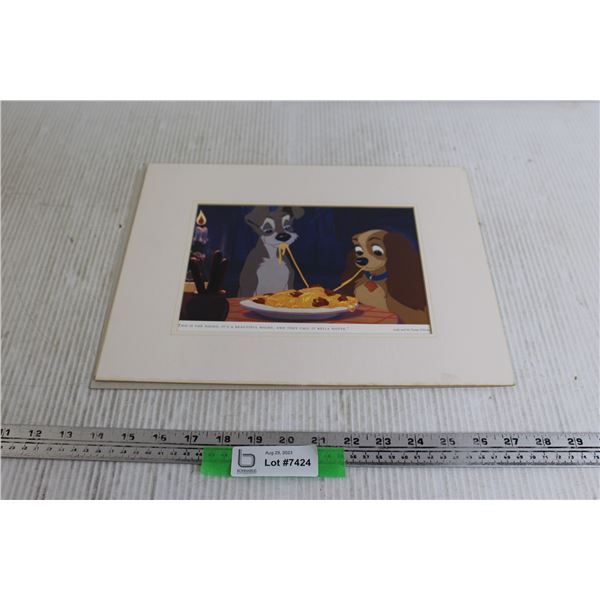 Disney Lady and the Tramp Print with Paper Frame