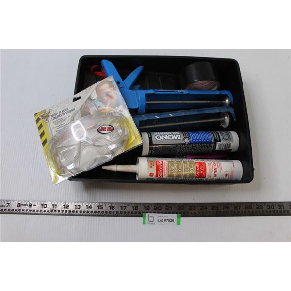 Assorted Painting Equipment and Silicone