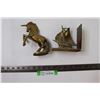 Image 1 : (2) Decorative Brass Ornaments- Unicorn and Ship