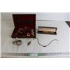 Image 1 : Jewelry Box with Assorted Jewelry, Chain Necklace in Box