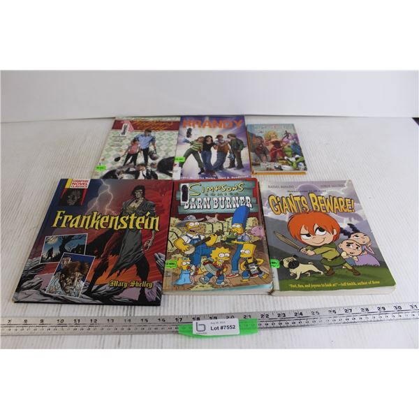 (6) Graphic Novels - The Simpsons, Frankenstein, Teen Titans