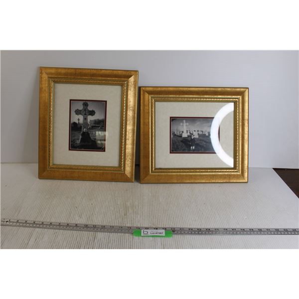 (2) Doll in Graveyard Framed Photos - 14  x 16 