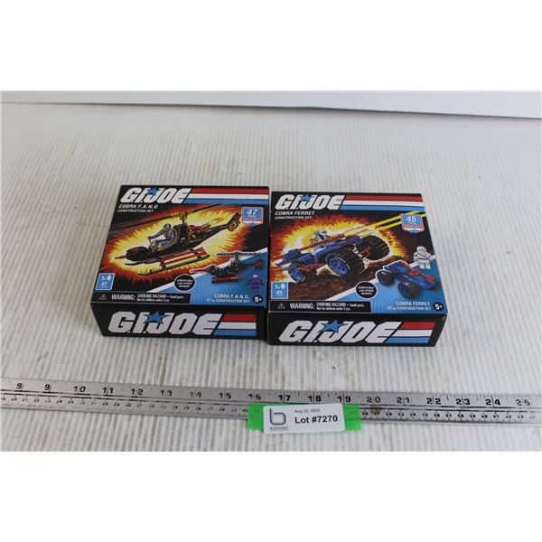 (2) G.I. Joe Construction Sets - Cobra F.A.N.G., Cobra Ferret, Both Sealed