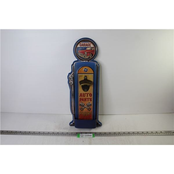 Tin Auto Parts Bottle Opener Sign