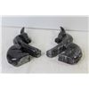 Image 4 : (2) Marble Donkeys (one ear is chipped)