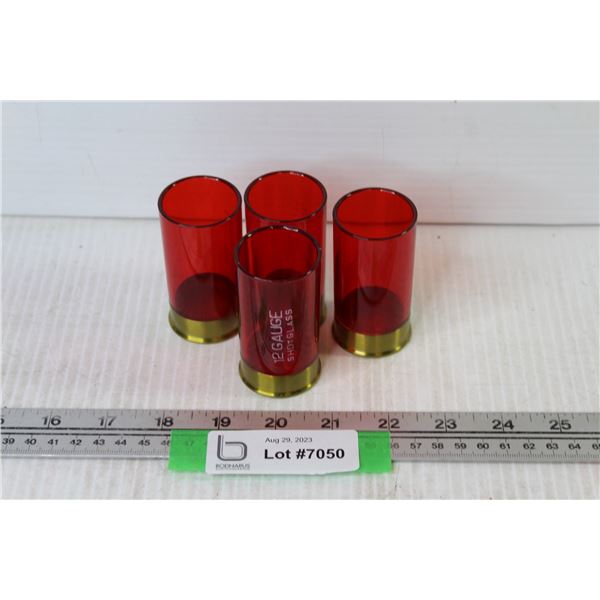 (4) Plastic 12 Gauge Shotgun Shell Shot Glasses