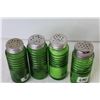 Image 2 : (4) Vintage Green Glass Spice Shakers