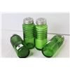 Image 4 : (4) Vintage Green Glass Spice Shakers