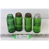 Image 1 : (4) Vintage Green Glass Spice Shakers