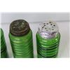 Image 2 : (4) Vintage Green Glass Spice Shakers
