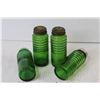 Image 5 : (4) Vintage Green Glass Spice Shakers