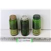 Image 1 : (3) Vintage Green Glass Spice Shakers