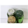 Image 2 : (3) Vintage Green Glass Spice Shakers