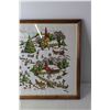 Image 3 : Framed Embroidery Art of a Christmas Town - 19 1/2" x 25 1/2"