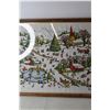 Image 4 : Framed Embroidery Art of a Christmas Town - 19 1/2" x 25 1/2"