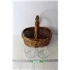 Image 1 : Wicker Basket and Candle Holders