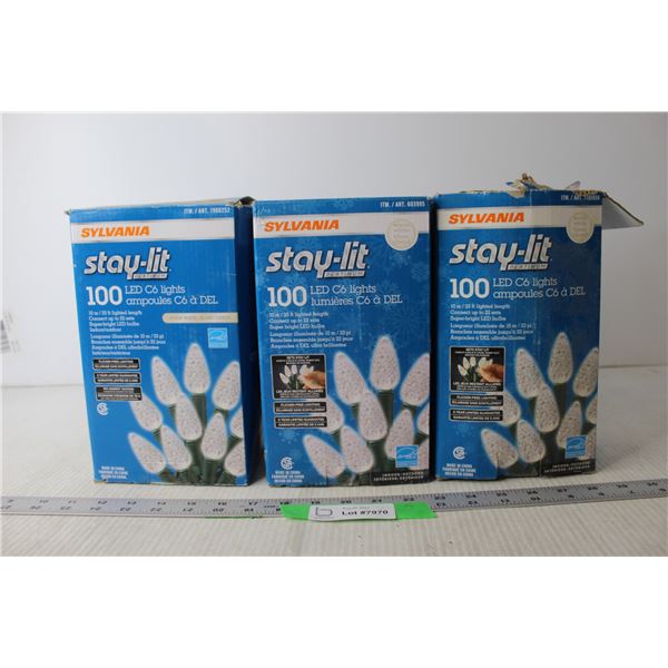 (3) Boxes of Stay-lit LED C6 Lights (NIB)