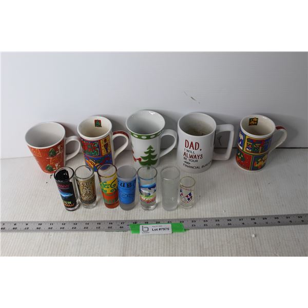 Assorted Mugs and Shot Glasses