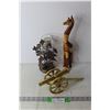 Image 1 : (3) Décor Items -- Cannon, Candle Holder, Misc.