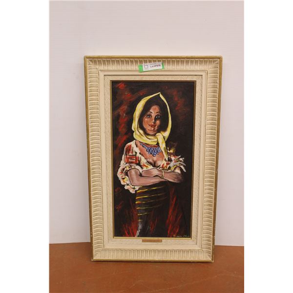 *Framed Art of Woman by Susan Olah - 19" x 31"