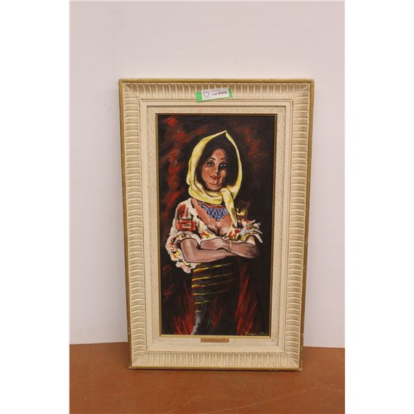 *Framed Art of Woman by Susan Olah - 19" x 31"