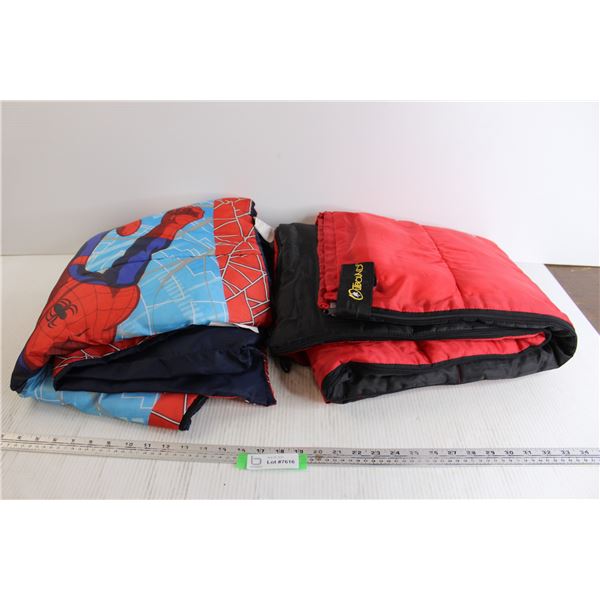 (2) Junior Sleeping Bags - Spiderman, Outbound