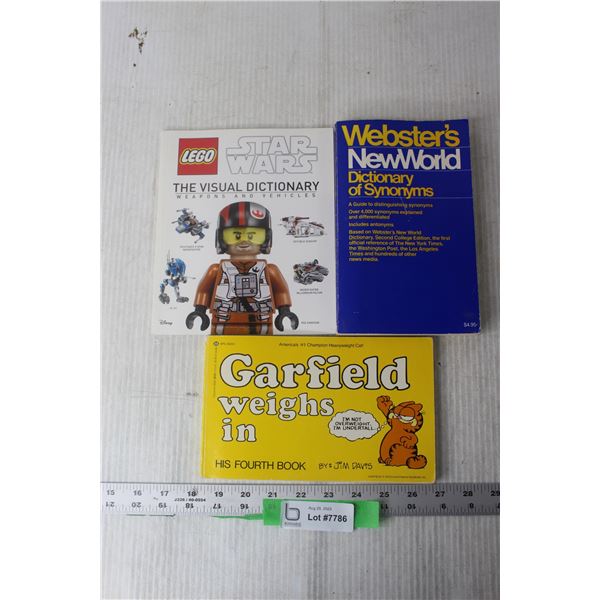 (3) Books - Garfield, Lego Dictionary