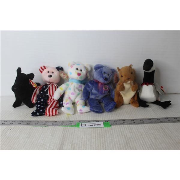 (6) Beanie Babies  -- TY