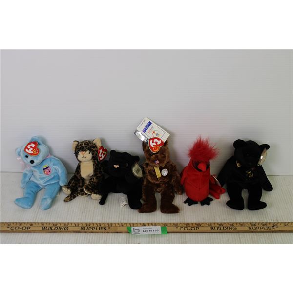 (6) Beanie Babies  -- TY