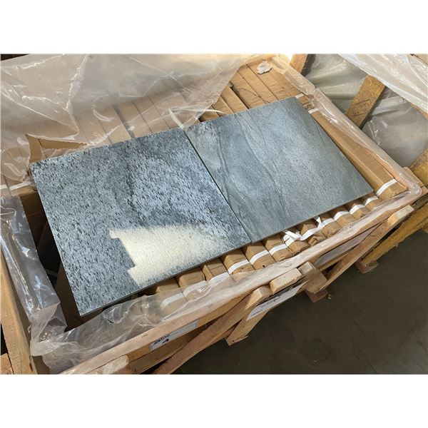 PALLET CRATE OF 140 PCS 16 X 16 SILVER SHINE POLISHED NATURAL SLATE TILE