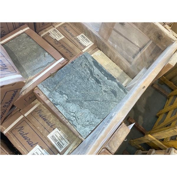 PALLET CRATE OF 480 PCS 12 X 12 ZEERA GREEN HONED NATURAL STONE