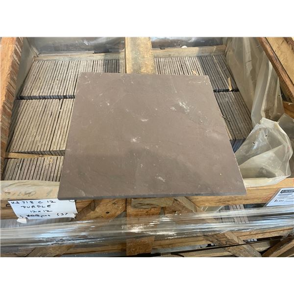 PALLET CRATE OF 537 PCS 12 X 12 PURPLE SLATE TILES