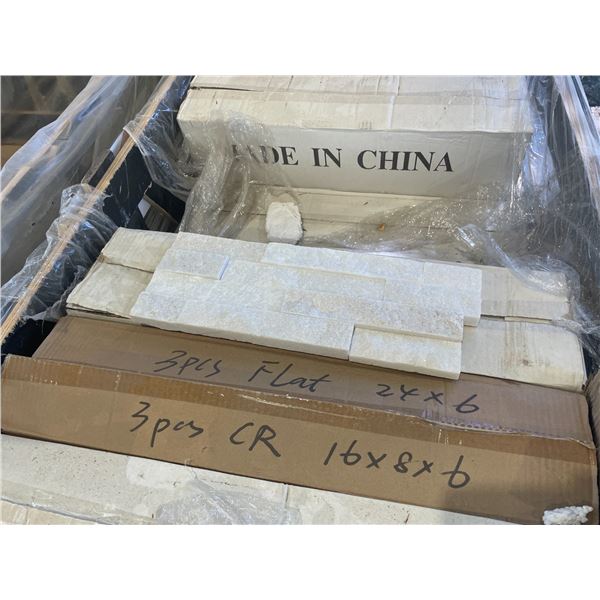 PALLET CRATE OF 210 PCS 12 X 6 SNOW WHITE  LEDGESTONE TILES