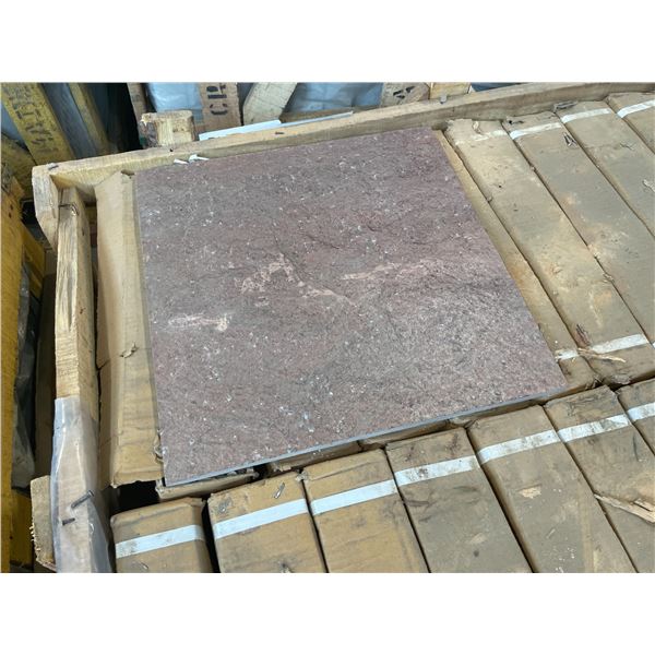 PALLET CRATE OF 80 PCS 16 X 16 OCEAN GREEN NATURAL STONE TILES & 40 PCS OF COPPER NATURAL STONE