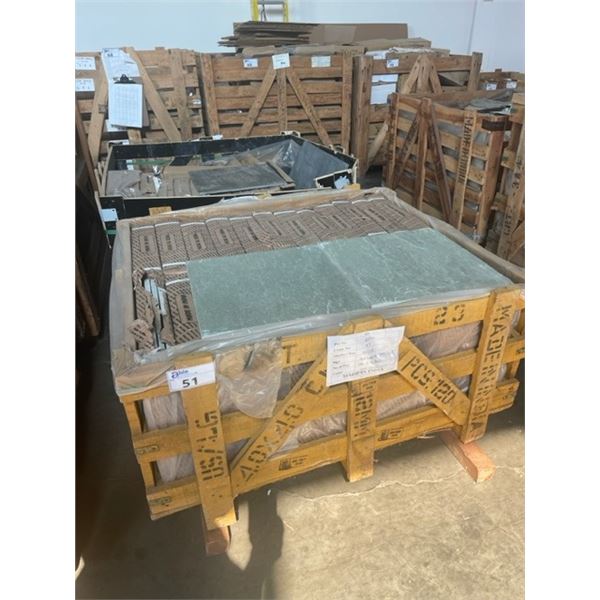 PALLET CRATE OF 120 PCS 40 X 40CM LIME GREEN NATURAL STONE TILE