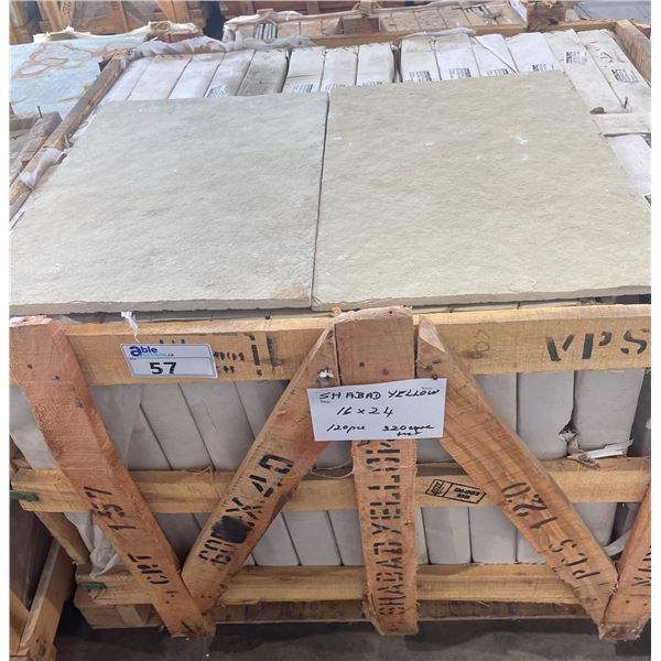 PALLET CRATE OF 420 PCS 12 X 12 SHABAD YELLOW  NATURAL STONE TILE