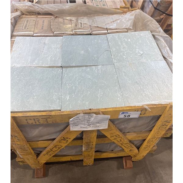 PALLET CRATE OF 420 PCS 12 X 12 LIME GREEN NATURAL STONE TILE