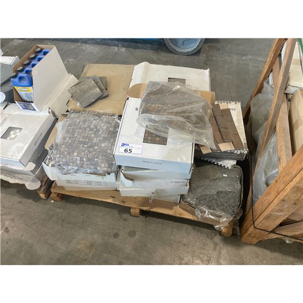 PALLET OF ASSORTED 12 X 12 STONE MOSAIC SHEET TILES