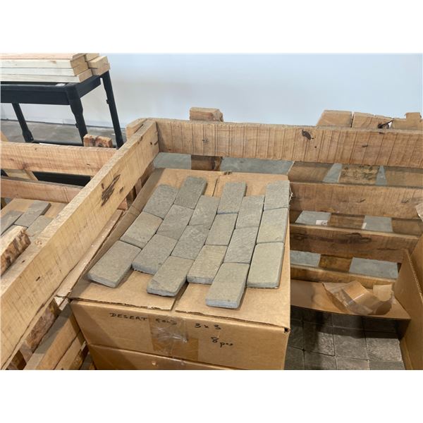 PALLET CRATE OF ASSORTED 12 X 12 NATURAL STONE MOSAIC SHEET TILES