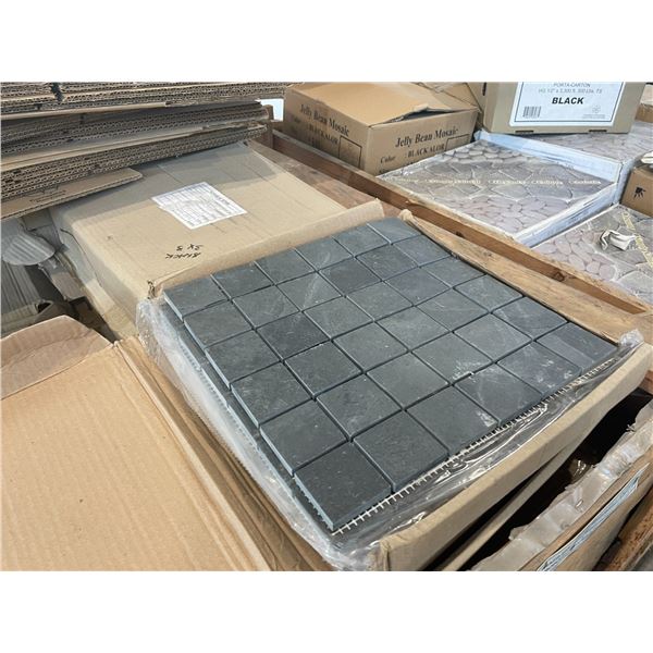 PALLET CRATE OF ASSORTED 12 X 12 NATURAL STONE MOSAIC SHEET TILES