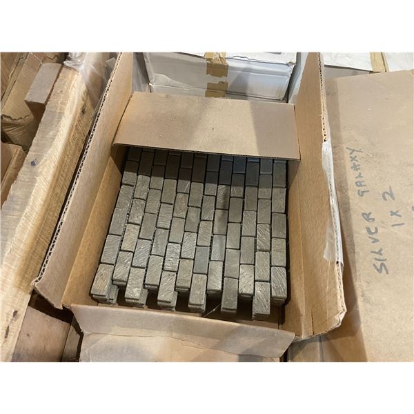 PALLET CRATE OF ASSORTED 12 X 12 NATURAL STONE MOSAIC SHEET TILES