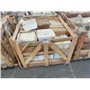 Image 4 : PALLET CRATE OF ASSORTED SIZES OF IVORY SPLIT FACE & IVORY FLAT MOSAIC TILE