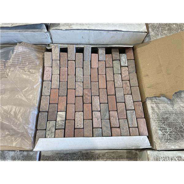 PALLET CRATE OF 210 PCS 2 X 1 MOSAIC COPPER NATURAL TILES