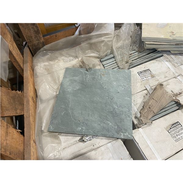 PALLET CRATE OF 420 PCS OF  12  X 12 M GREEN NATURAL STONE TILE