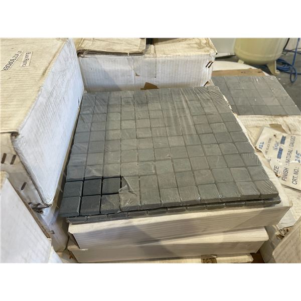 PALLET OF ASSORTED RUSTIC BLACK MOSAIC NATURAL STONE TILES