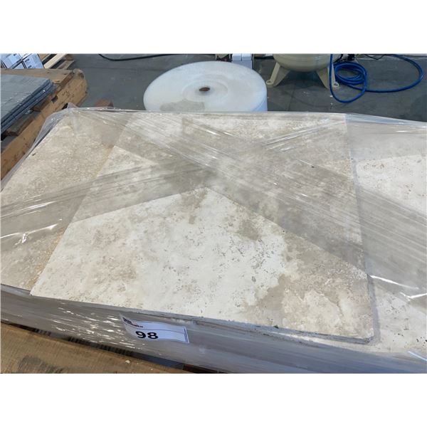 PALLET OF ROMA WHITE NATURAL TRAVERTINE TILES