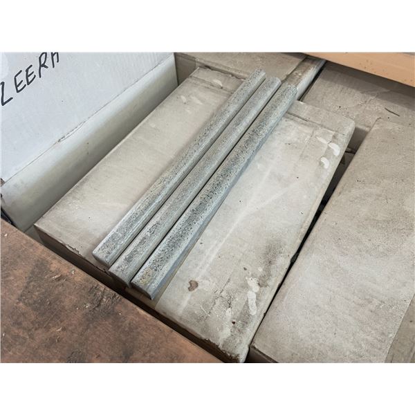 PALLET CRATE OF ASSORTED ZEERA GREEN NATURAL STONE PENCIL EDGING TILES