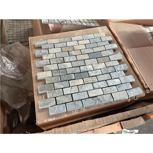 PALLET CRATE OF ASSORTED ZEERA 12 X 12 NATURAL STONE MOSAIC TILES