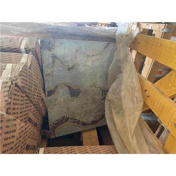 PALLET CRATE OF SEA GREEN RUSTIC 12 X 12 NATURAL STONE TILES