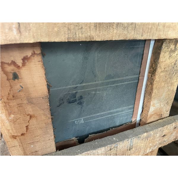 PALLET CRATE OF ASSORTED RAJHA HONED, BLUE RIDGE, & COPPERTONE POLISHED  NATURAL STONE TILES